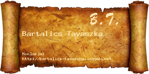 Bartalics Tavaszka névjegykártya